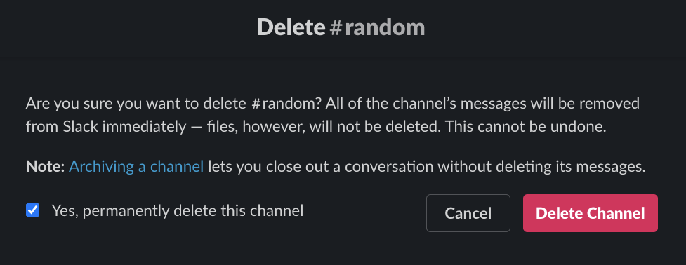 How to: Delete a Channel in Slack | happybara